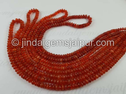 Fire Opal Smooth Roundelle Beads